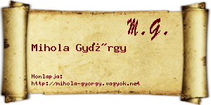 Mihola György névjegykártya