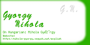 gyorgy mihola business card